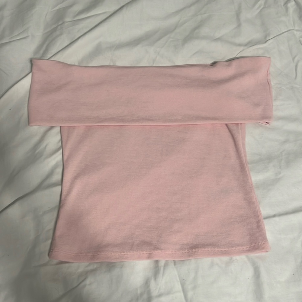 GARAGE pink off the shoulder top